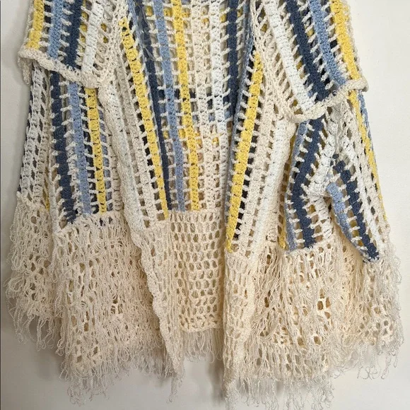 POL Cream and Blue Crochet Cardigan - Picture 4 of 9